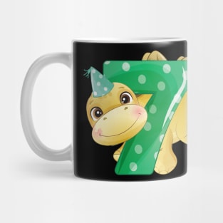 7th Birthday Cute Little Dinosaur Mug